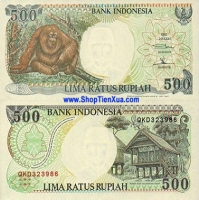 Tiền khỉ Indonesia 500 Rupial 1992