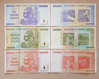 Combo 3 tờ 10, 20, 50 tỷ Zimbabwe