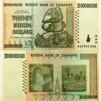 20 tỷ Zimbabwe - tiền thật siêu lạm phát
