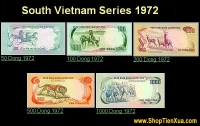 Bộ tiền xưa 5 con thú 1972