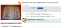 Tiền Việt được rao bán trên eBay